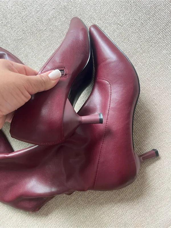 Madden Girl Deserai Burgundy Over The Knee Boots Women’s 8.5 Pointed Toe Heels - Image 8