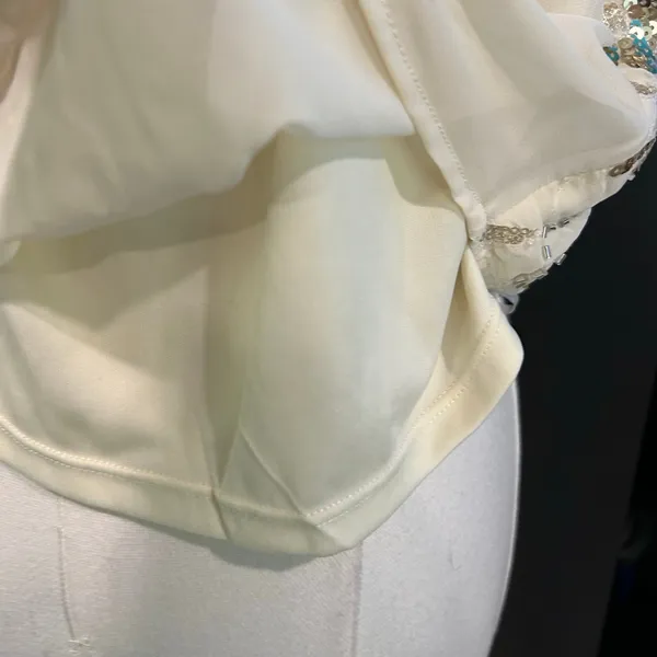Beaded Sequin NWT Fairy Cami Crop Top Ivory Party Y2K Coquette XL No Boundaries - Image 9