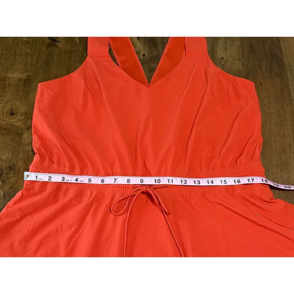 EUC Womens‎ Athleta Savannah Strap Mini Dress athletic orange stretch size L - Image 5