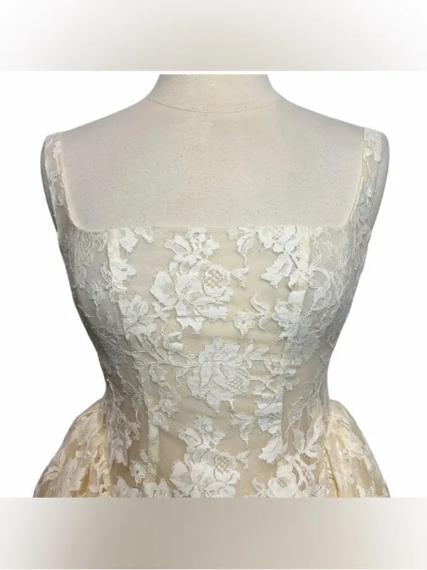 NWT MISS ROSIER Boutique Euphemia Cream White Floral Lace Mini Dress - Image 5