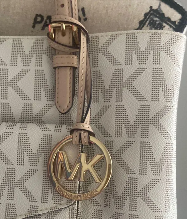 Michael Kors Cream Tote Bag with Signature Monogram - Image 2