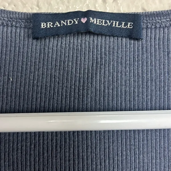 Brandy Melville Dark Blue Zelly Top one size - Image 7