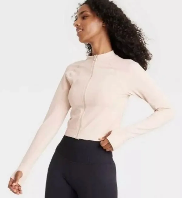 JoyLab Moon Cream Seamless Fitted (NWT Full Zip Jacket, - Image 2