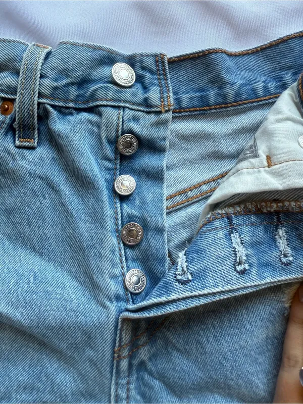 Levi's 501 Original Fit High Rise Denim Shorts Size 27 - Image 7