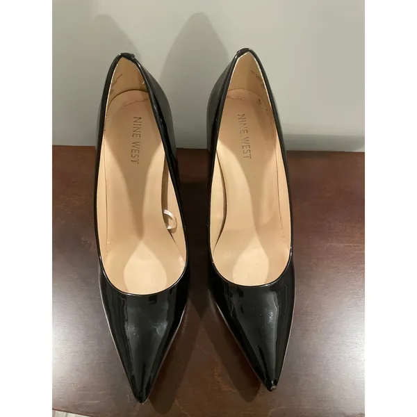 Nine West Black Patent Leather High Heel Shoes Size 8.5 - Image 2