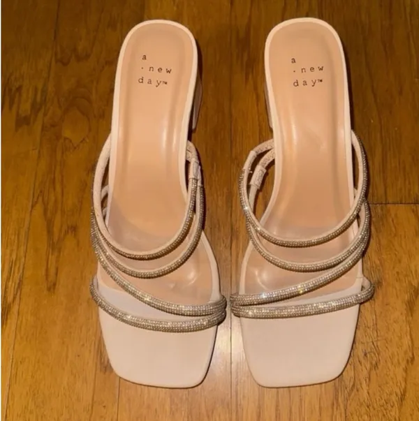 Brand New Target A New Day Sparkly + Pink Beige Square Heels - Image 5