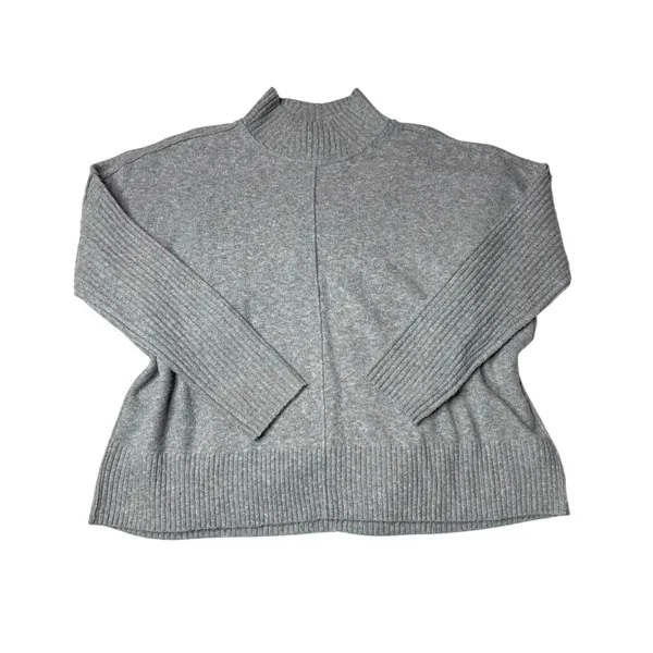 Simply Vera Vera Wang Gray Mockneck Sweater M Quiet Luxury Cashmere Blend - Image 5