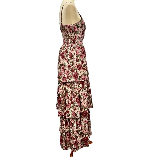 Altar'd State Jordan Floral Tiered Maxi Dress Boho Cottagecore Wedding Guest M - Image 5