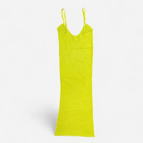 Urban Outfitters Lime Green Knit Sweater Bodycon Midi Dress w/ Spaghetti Straps - Image 8