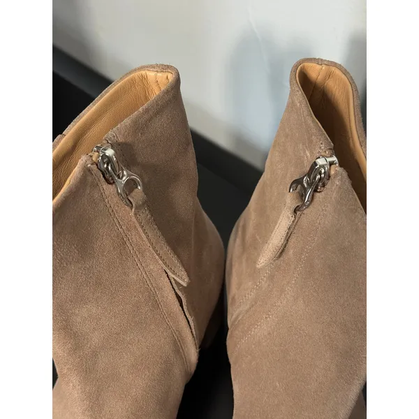Aeyde Suede Ankle Boots Square Toe Block Heel Minimalist EU 38 US 7.5 8 - Image 5