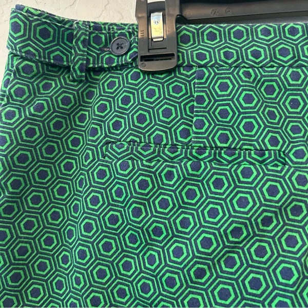 Laundry by Shelli Segal green and navy geometric print Bermuda shorts size 14 - Image 12