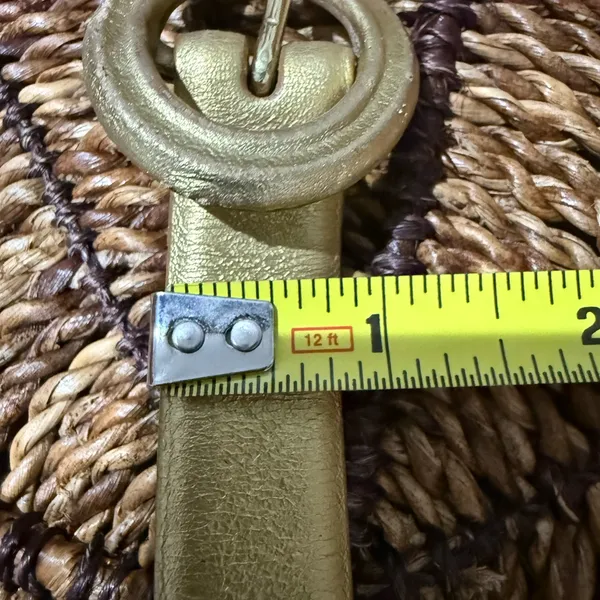 Lauren Ralph Lauren Gold Shimmer Leather Belt L Western‎ Glam 42” - Image 10