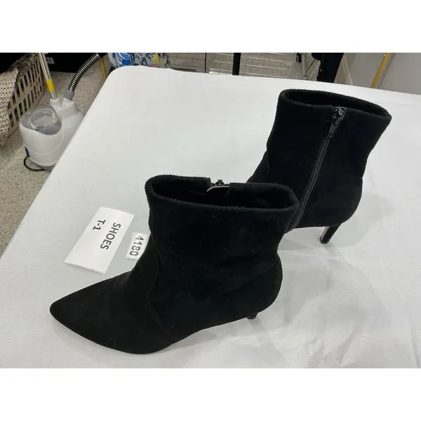 Womans Ann Taylor Stilettos Ankle Boots 8 M Black Side Zip Pointed Toe - Image 3