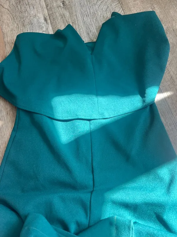LuLus Power of Love Emerald Green Strapless‎ Jumpsuit size small - Image 12