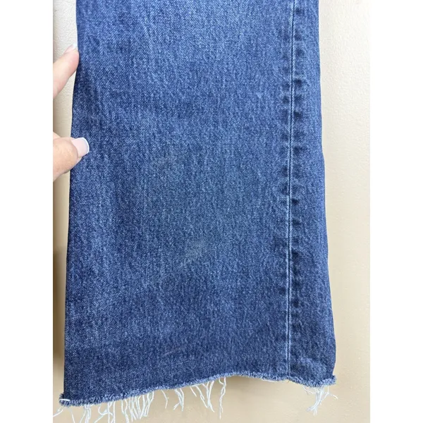 Zara Jeans Womens Blue Size 6 Denim Flare High Rise Raw Hem Medium Wash - Image 8