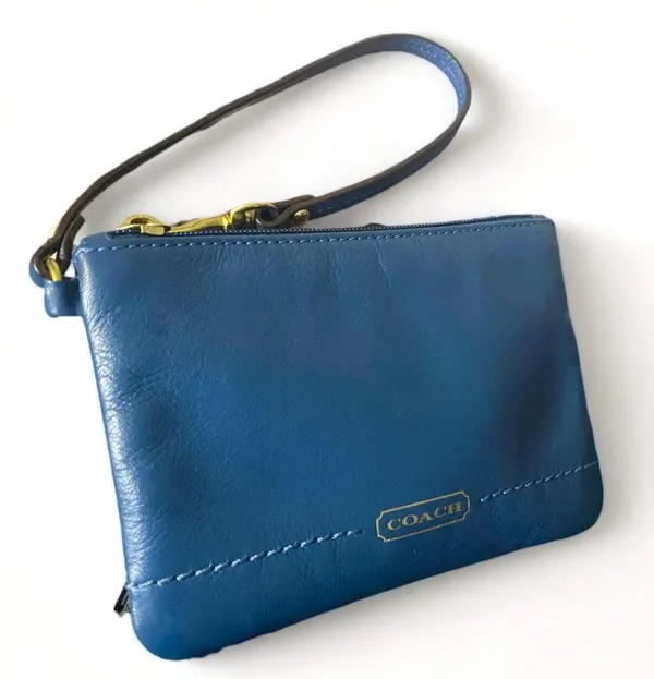 Coach Blue Leather Wristlet - Image 4
