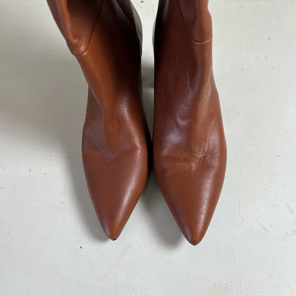 NWT MANGO- Roma Knee High Leather Brown Size 9 - Image 4