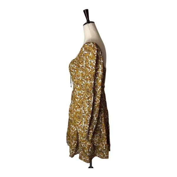 Faithfull The Brand Dress Women 4 Gold Indira Balloon Sleeve Paisley Mini‎ Boho - Image 7