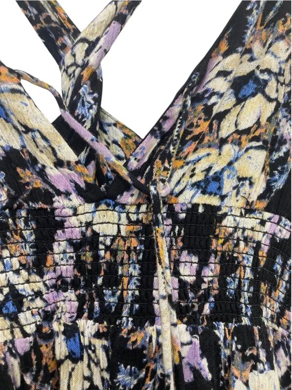 Free People Washed Ashore Halter Mini Dress Black Floral Size L - Image 6