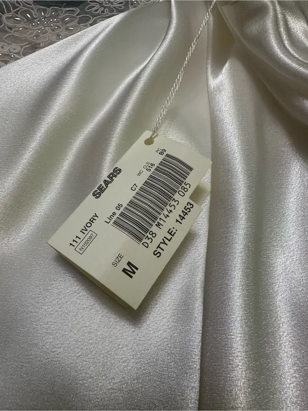 Intimo Amore Satin Ivory Wrap Robe with Nightgown vintage M - Image 9