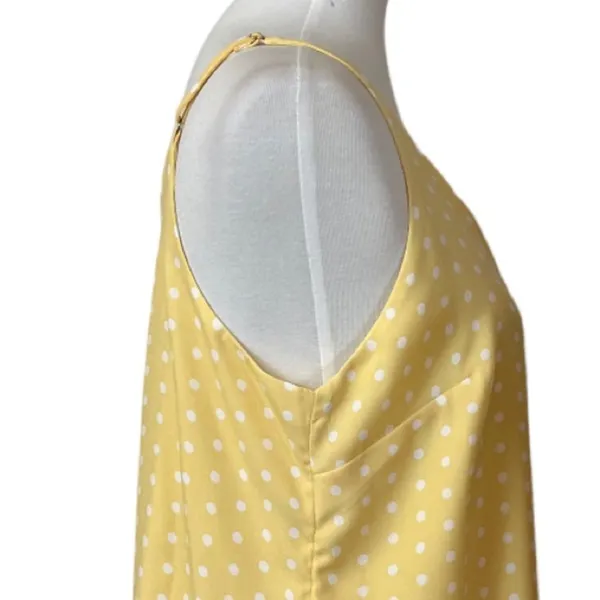 A New Day Target Top Tank Adjustable Straps Butter Yellow Polka Dot Size Medium - Image 7