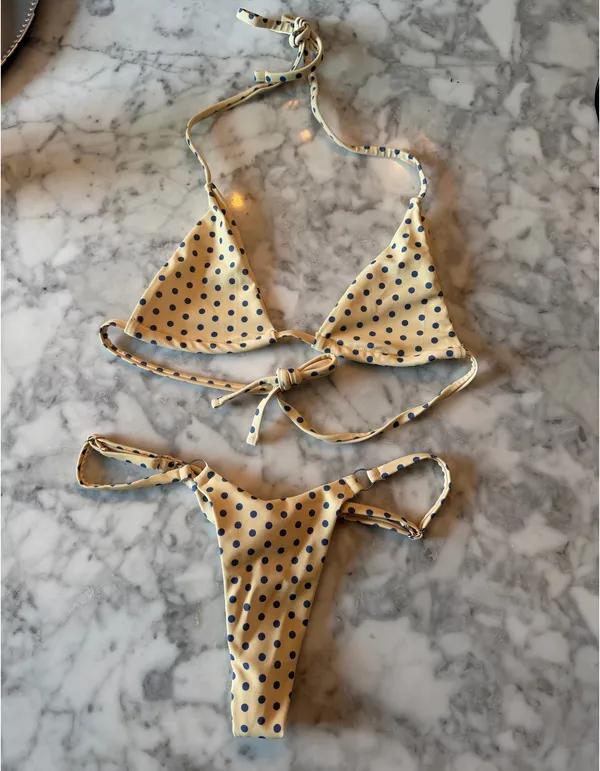 Polka dot bikini set Yellow - Image 2