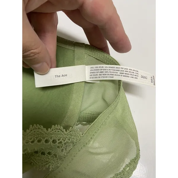 Auden Womens Bra‎ Sz 32C The Ace Sage Green Padded Racerback Demi Lightly Lined - Image 4