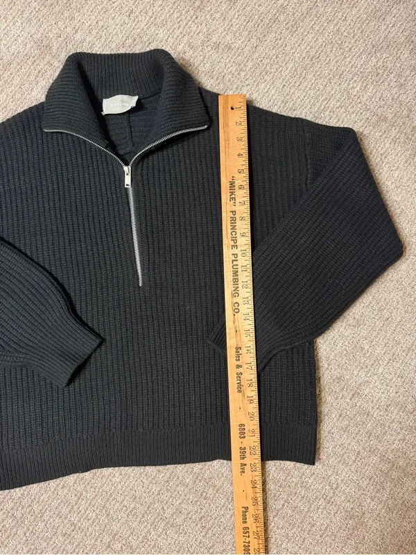 EVERLANE THE HALF-ZIP SWEATER IN WOOL SIZE SMALL - Image 4