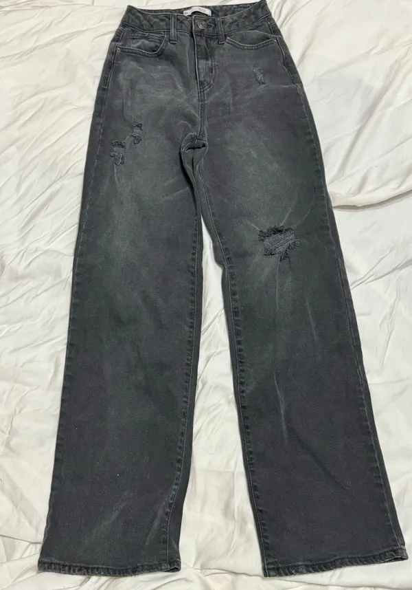 Black Wide Leg Jeans - Image 3