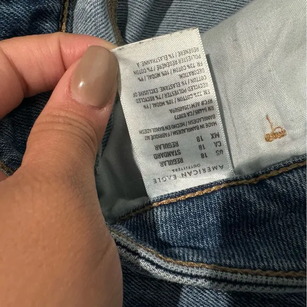 American Eagle Stretch High Rise Mom Jean Sz 18 90s Minimalist Casual‎ Normcore - Image 3