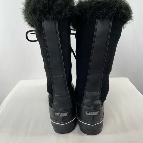 Khombu Lace Up Faux Fur Snow Boots in Black Size 6.5‎ - Image 4
