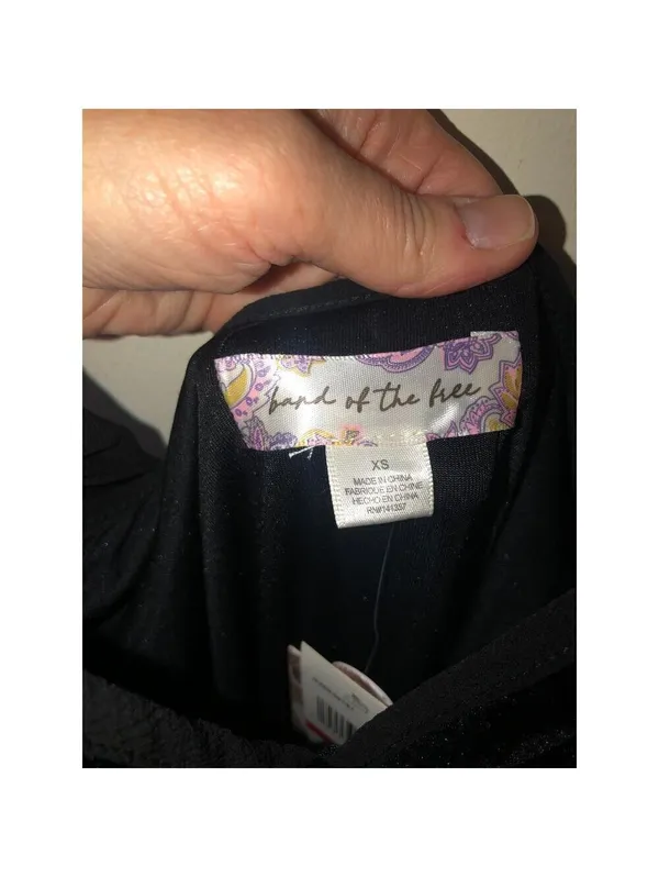 Band of the Free NWT Girl Crush Black Velvet Strappy Midi Dress Tie Back XS - Image 7
