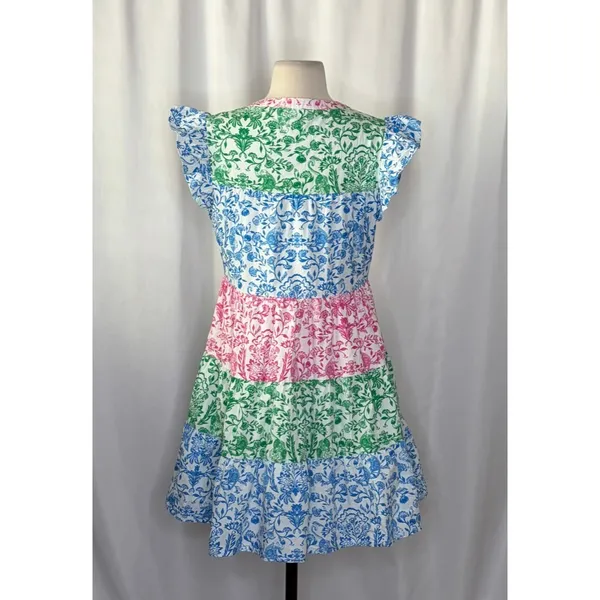 ROLLER‎ RABBIT Aitona Pippa Dress Tiered Tropical Floral Jungle Print Small - Image 9