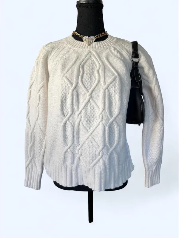 Hobbs London Old Money Quiet Luxury Cable Knit Sweater Size Large - Image 2