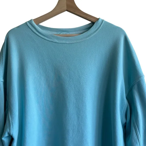 Aerie Go-To Sweatshirt Sz M Crewneck Blue Oversized Slouchy - Image 4