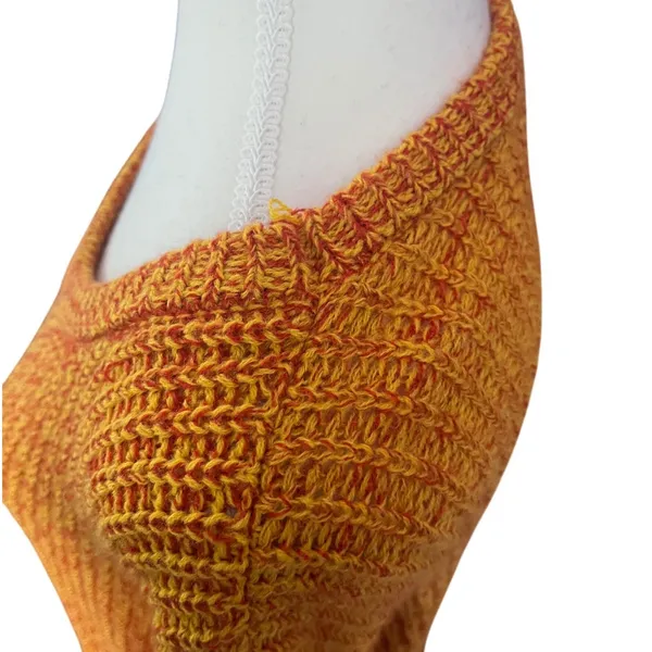 Earthbound Trading Co Sunset Colorblock Fringe Knit Longline Sweater Large‎ - Image 4