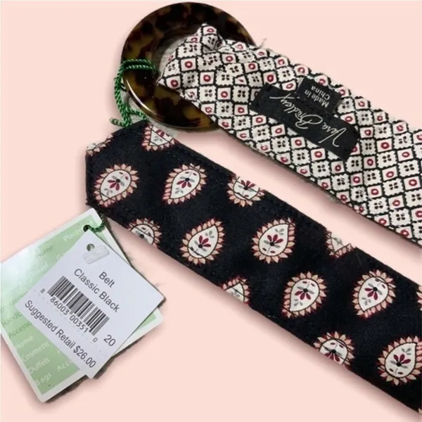 Vera Bradley Kensington classic black retired pattern quilted‎ belt NWT - Image 3