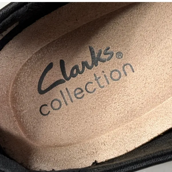 Clarks Collection Juliet Palm Loafer Shoes 9.5 Black Leather Comfort Slip On - Image 11