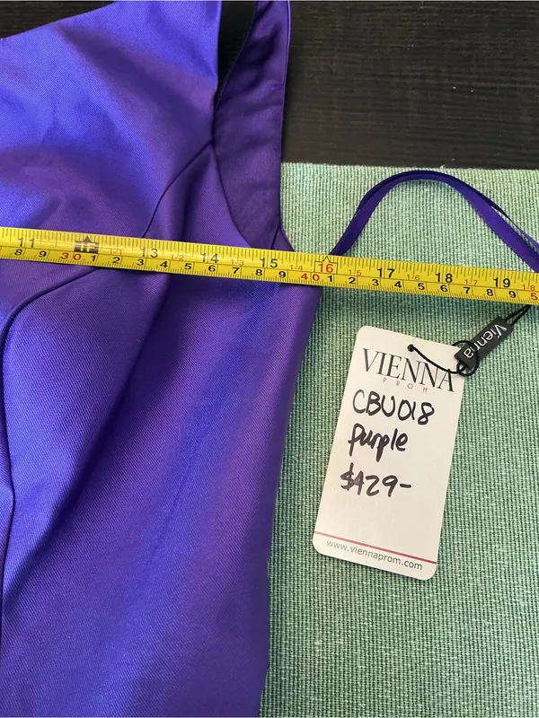 Vienna Prom Bold Purple Satin Ball Gown Size 2 NWT - Image 10