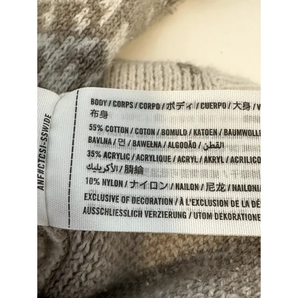 Hollister XS Cream Diamond Pattern Cropped Cardigan VNeck Button Front Knit Cozy - Image 9