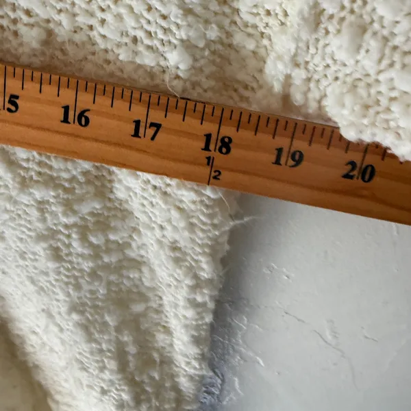 Joan Harper Cream Cable Knit Mock Neck Sweater‎ Pullover Medium Popcorn White - Image 3