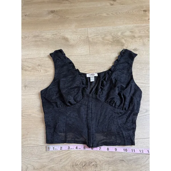 EUC Collabo by privy Los Angeles Nordstrom black lace corset tank top size M - Image 7