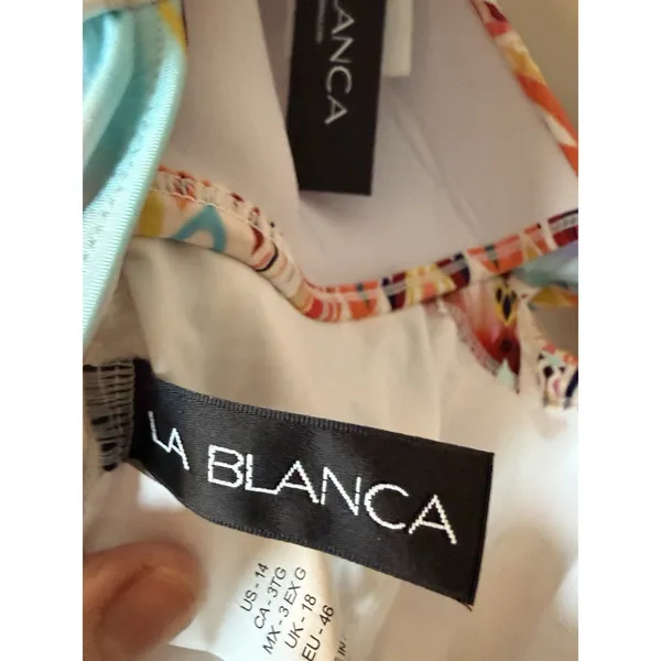 LA BLANCA 'Desert Dream' Twist Keyhole 1-Piece Swimsuit Size 14 Multi $130 NWT - Image 6
