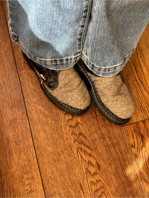 Double-H Boots Wool and Leather Slip On Mules - Image 7