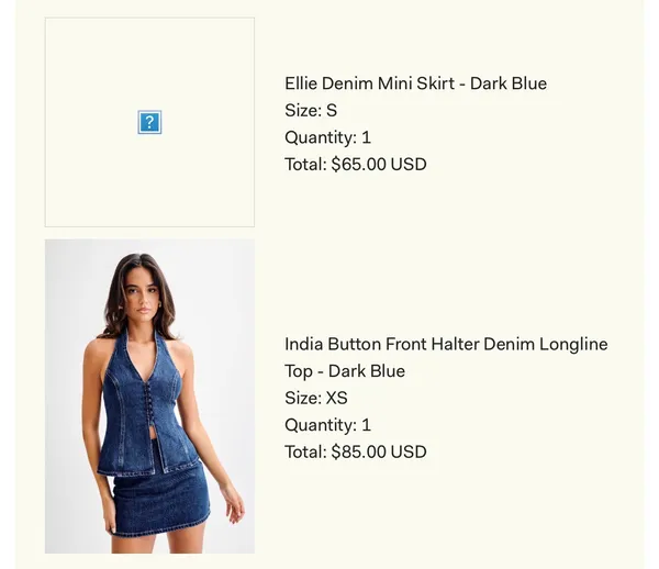 Meshki Dark Blue Denim Skirt Set - Image 6