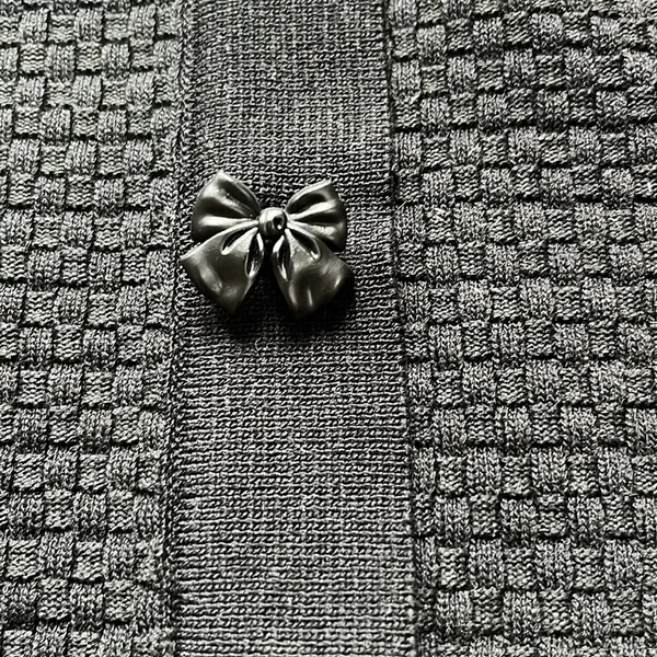 J. Ing Bow Button Cardigan Black Size XS - Image 4