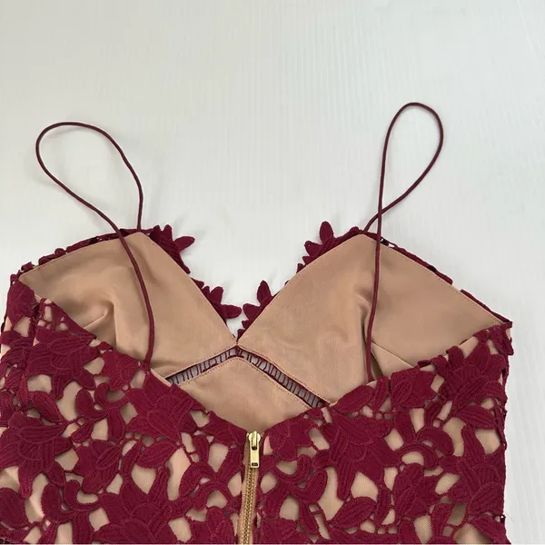 Self-Portrait Azalea Dress Burgundy, S (US 6, UK 10) - Image 12