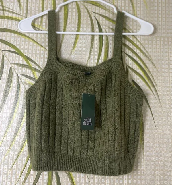 NWT Wild Fable sage green cropped sweater Size L - Image 8