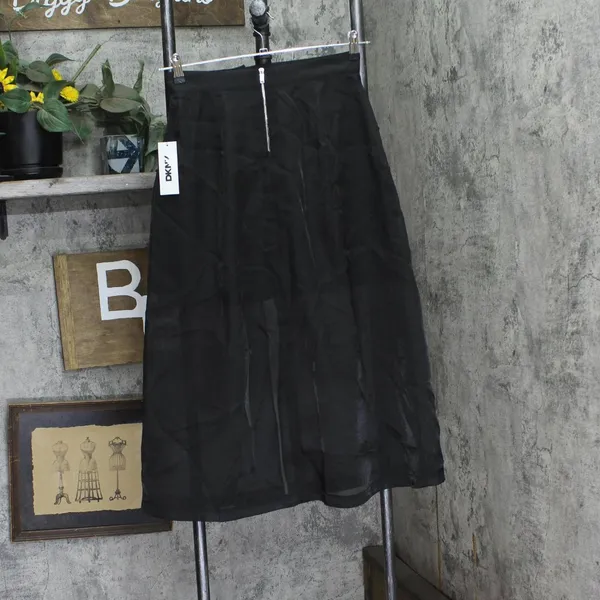 NWT DKNY Womens Organza Cargo Skirt Sheer P4BNUWEN Black 2 - Image 6