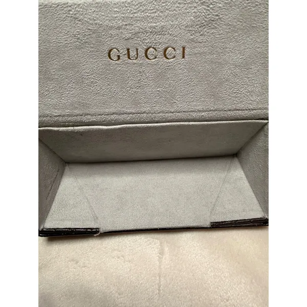 Gucci Dark Brown Guccissima Monogram Triangular Sunglasses Case Snap Closure - Image 12
